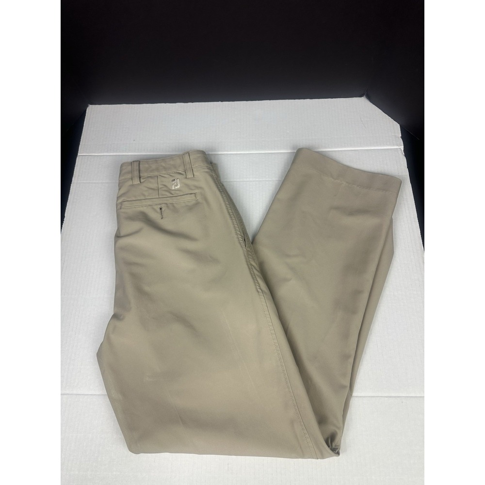 FootJoy Performance Golf Pants Mens 30x32 Slim Straight Leg Beige Lightweight